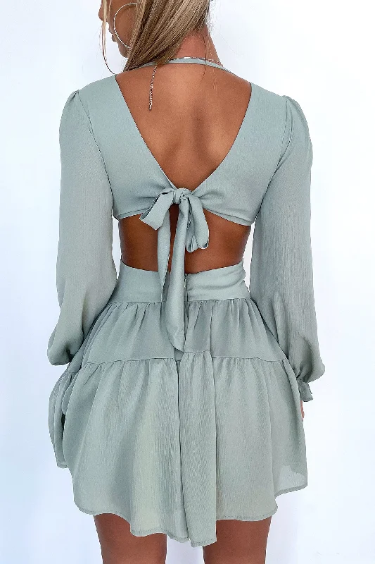 Plus Size Women Dress with a Flattering A - Line Cut for Comfort and Style Plus Size Women Dress with a Flattering A - Line Cut for Comfort and Style Avalon Dress - Sage