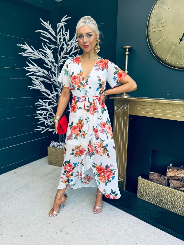 Off - the - Shoulder Women Dress for a Romantic and Feminine Look Off - the - Shoulder Women Dress for a Romantic and Feminine Look Farrah Split Hem Frill Detail Maxi Dress Cream Off - the - Shoulder Women Dress for a Romantic and Feminine Look Off - the - Shoulder Women Dress for a Romantic and Feminine Look Farrah Split Hem Frill Detail Maxi Dress Cream