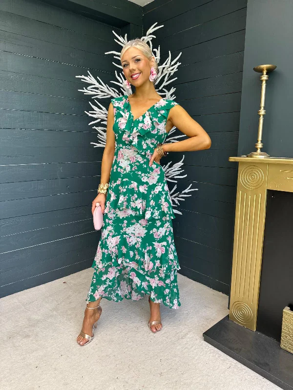 Off - the - Shoulder Women Dress for a Romantic and Feminine Look Off - the - Shoulder Women Dress for a Romantic and Feminine Look Marcela Frill Detail Maxi Dress Green Off - the - Shoulder Women Dress for a Romantic and Feminine Look Off - the - Shoulder Women Dress for a Romantic and Feminine Look Marcela Frill Detail Maxi Dress Green