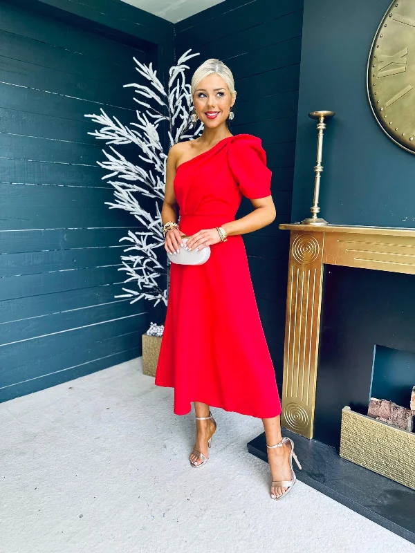 Long - Sleeve Women Dress in Velvet for a Luxurious Winter Look Long - Sleeve Women Dress in Velvet for a Luxurious Winter Look Margaret One Shoulder Occasion Midi Dress Red Long - Sleeve Women Dress in Velvet for a Luxurious Winter Look Long - Sleeve Women Dress in Velvet for a Luxurious Winter Look Margaret One Shoulder Occasion Midi Dress Red