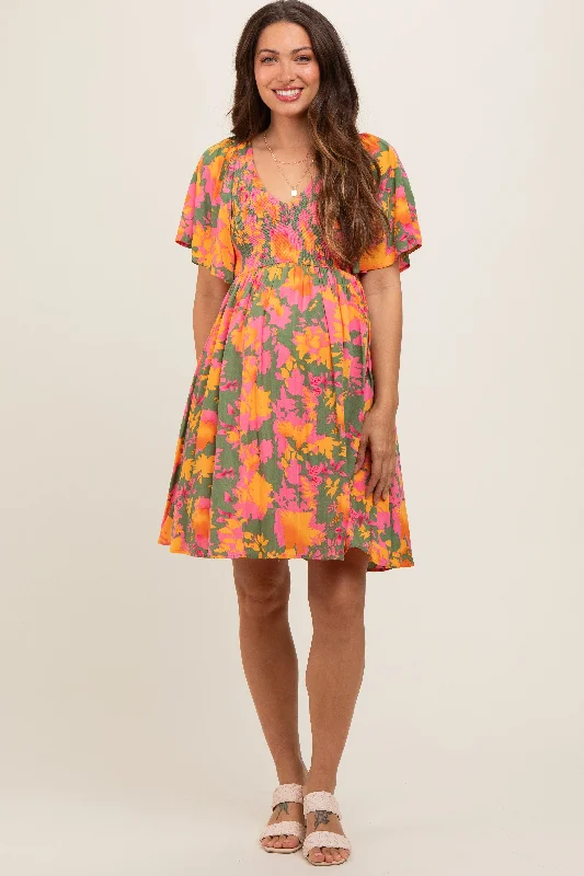 Off - the - Shoulder Women Dress for a Romantic and Feminine Look Off - the - Shoulder Women Dress for a Romantic and Feminine Look Olive Leaf Print Smocked V-Neck Maternity Dress Off - the - Shoulder Women Dress for a Romantic and Feminine Look Off - the - Shoulder Women Dress for a Romantic and Feminine Look Olive Leaf Print Smocked V-Neck Maternity Dress