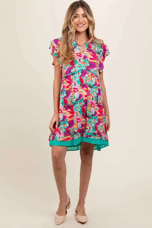 Mermaid - Style Women Dress with a Fitted Silhouette for Special Occasions Mermaid - Style Women Dress with a Fitted Silhouette for Special Occasions Pink Multicolor Ruffle Accent Maternity Dress Mermaid - Style Women Dress with a Fitted Silhouette for Special Occasions Mermaid - Style Women Dress with a Fitted Silhouette for Special Occasions Pink Multicolor Ruffle Accent Maternity Dress