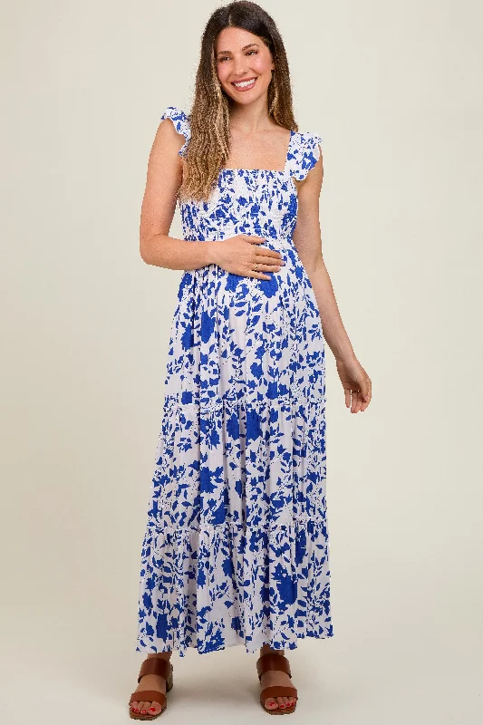 Wrap - Style Women Dress with Adjustable Fit for All Body Types Wrap - Style Women Dress with Adjustable Fit for All Body Types Royal Blue Ruffle Sleeve Tiered Maternity Maxi Dress Wrap - Style Women Dress with Adjustable Fit for All Body Types Wrap - Style Women Dress with Adjustable Fit for All Body Types Royal Blue Ruffle Sleeve Tiered Maternity Maxi Dress