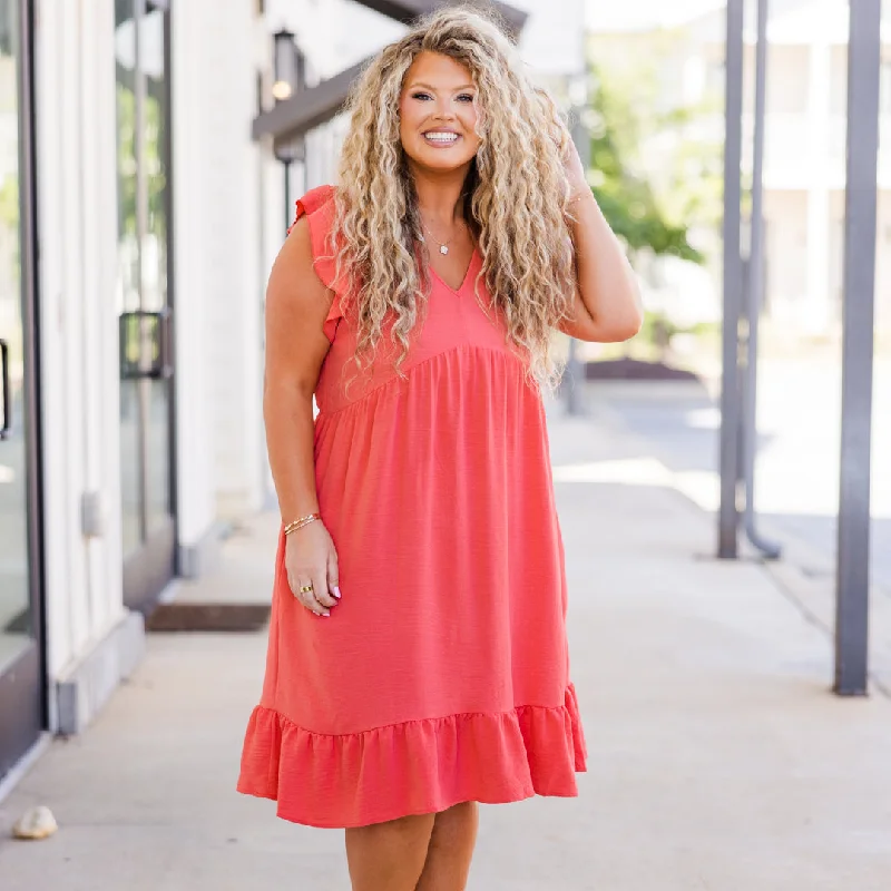 Lace - Embellished Women Dress for an Elegant and Sophisticated Appearance Lace - Embellished Women Dress for an Elegant and Sophisticated Appearance Sunset Serenade Dress, Coral Lace - Embellished Women Dress for an Elegant and Sophisticated Appearance Lace - Embellished Women Dress for an Elegant and Sophisticated Appearance Sunset Serenade Dress, Coral