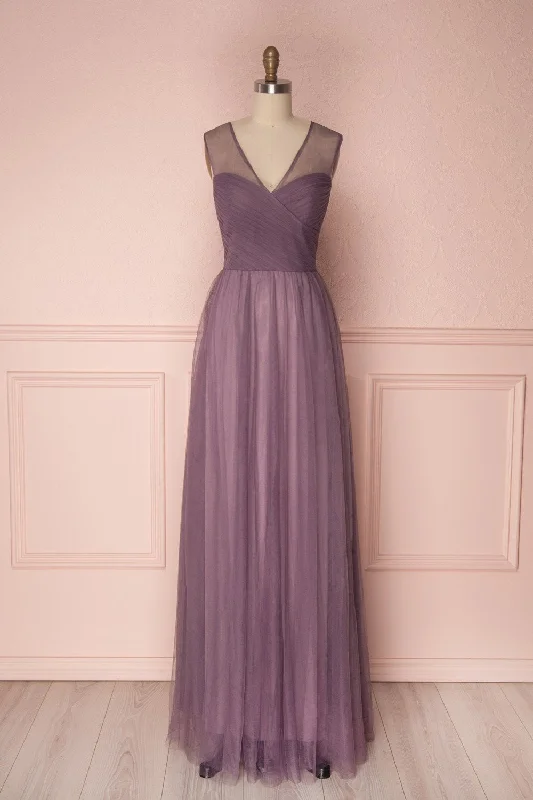 Empire Waist Women Dress to Accentuate the Bust and Conceal the WaistEmpire Waist Women Dress to Accentuate the Bust and Conceal the WaistAdifa Mauve | Net Tulle Sleeveless Gown Empire Waist Women Dress to Accentuate the Bust and Conceal the WaistEmpire Waist Women Dress to Accentuate the Bust and Conceal the WaistAdifa Mauve | Net Tulle Sleeveless Gown