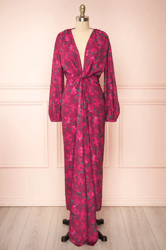 Long - Sleeve Women Dress in Velvet for a Luxurious Winter LookLong - Sleeve Women Dress in Velvet for a Luxurious Winter LookBatiya | Floral Knot Front Burgundy Maxi Dress Long - Sleeve Women Dress in Velvet for a Luxurious Winter LookLong - Sleeve Women Dress in Velvet for a Luxurious Winter LookBatiya | Floral Knot Front Burgundy Maxi Dress