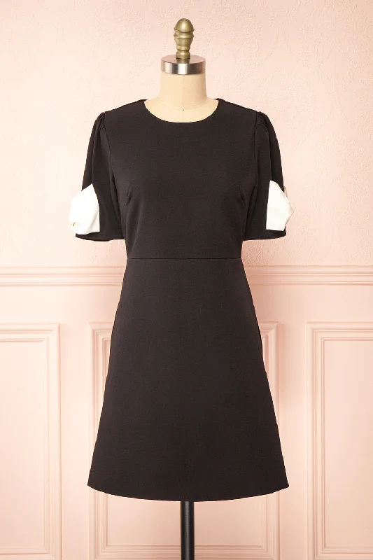 Pleated Women Dress with a Timeless and Elegant TexturePleated Women Dress with a Timeless and Elegant TextureRosette | Short Black Dress w/ White Bows Pleated Women Dress with a Timeless and Elegant TexturePleated Women Dress with a Timeless and Elegant TextureRosette | Short Black Dress w/ White Bows