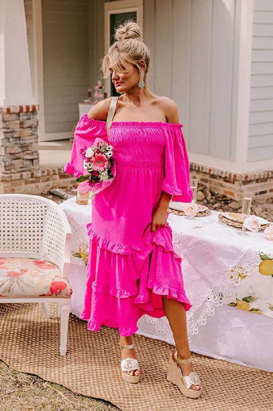 Maxi Women Dress with Floral Print for a Bohemian VibeMaxi Women Dress with Floral Print for a Bohemian VibeToes In The Sand Smocked Midi In Hot Pink Maxi Women Dress with Floral Print for a Bohemian VibeMaxi Women Dress with Floral Print for a Bohemian VibeToes In The Sand Smocked Midi In Hot Pink