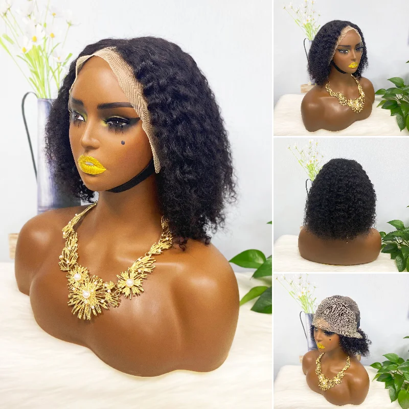 13*4 BoB Wig Jerry Curl  Wigs Color NC 200% Density