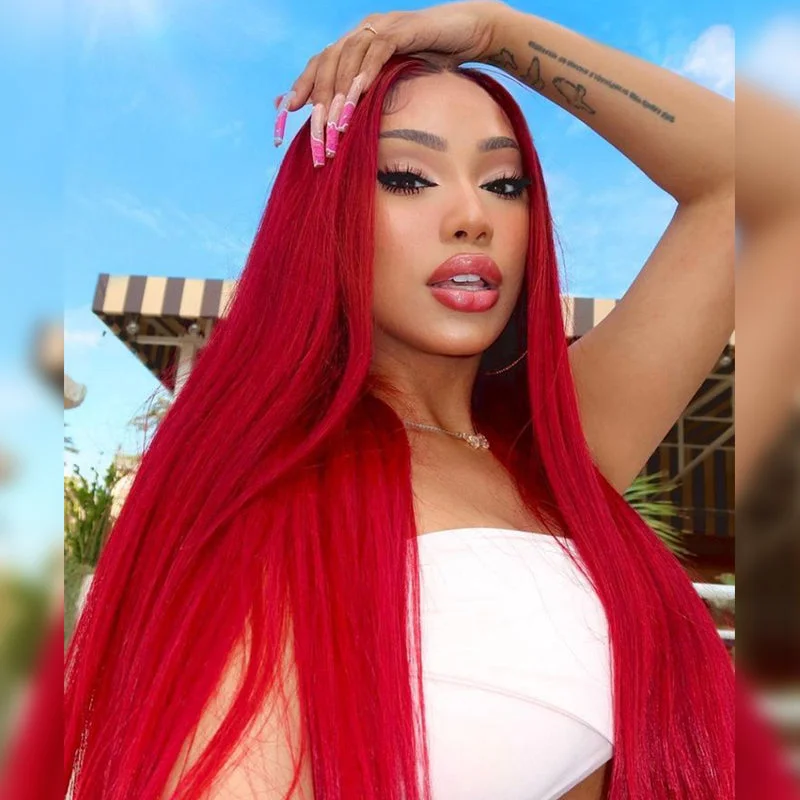 Chilli Red 13x6 Transparent Lace Wig 100% Virgin Human Hair