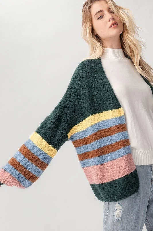 cable knit women cardigan with intricate patternsSOFT KNIT STRIPED OVERSIZED CARDIGAN cable knit women cardigan with intricate patternsSOFT KNIT STRIPED OVERSIZED CARDIGAN