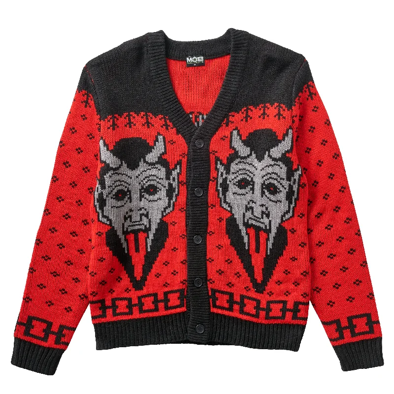 cable knit women cardigan with intricate patternsKrampus the Christmas Devil Cardigan cable knit women cardigan with intricate patternsKrampus the Christmas Devil Cardigan