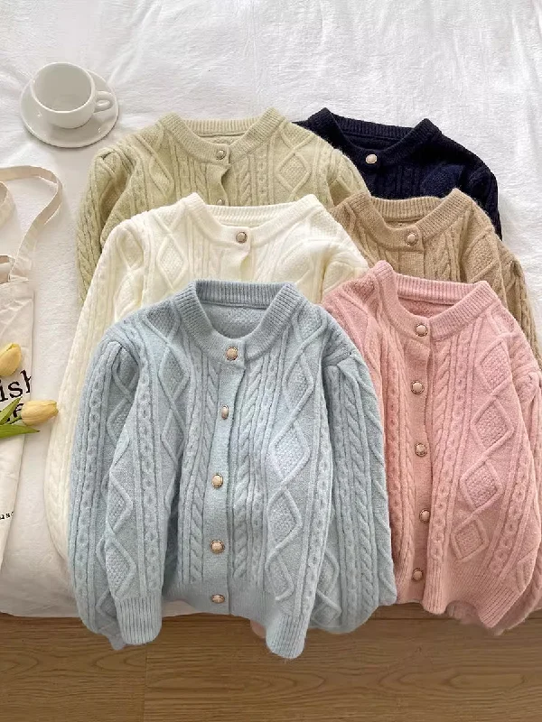 boyfriend style women cardigan for a relaxed fitRound Neck Cable Knit Cardigan (9 Colors) boyfriend style women cardigan for a relaxed fitRound Neck Cable Knit Cardigan (9 Colors)