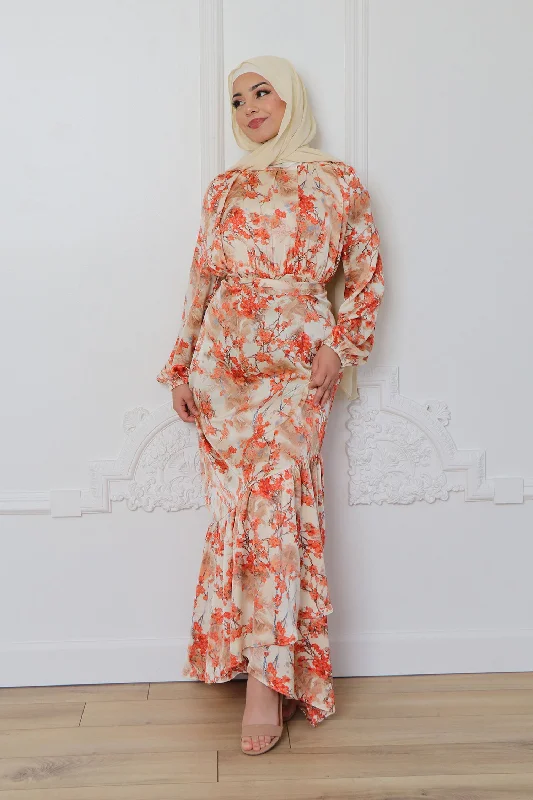 button down women cardigan with vintage buttonsThalia Satin Floral Chiffon Maxi Dress- Muted Peach button down women cardigan with vintage buttonsThalia Satin Floral Chiffon Maxi Dress- Muted Peach