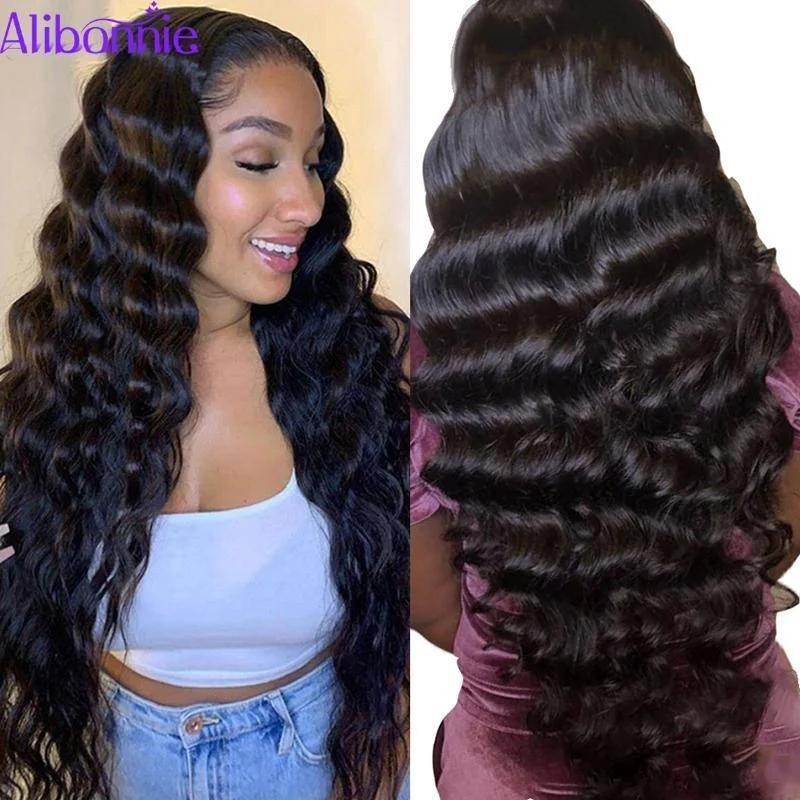 Brazilian Loose Deep Wave 13x4 Lace Front Human Hair Wigs For Women