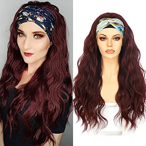 Headband Wigs Wavy 26 Inch Synthetic