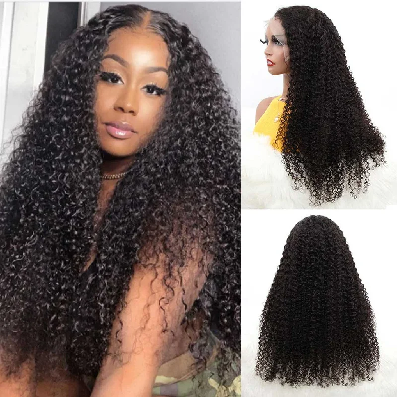 Fleeky Hair 10A Brazilian Kinky Curly 13x6 Lace Frontal Wig Transparent Lace Wigs