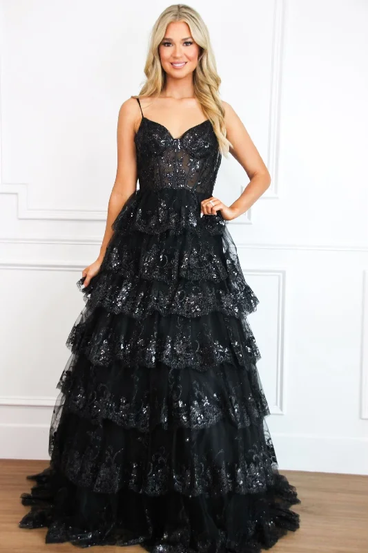 Off - the - Shoulder Women Dress for a Romantic and Feminine LookOff - the - Shoulder Women Dress for a Romantic and Feminine LookKehlani Lace Ruffle Sparkly Formal Dress: Black Off - the - Shoulder Women Dress for a Romantic and Feminine LookOff - the - Shoulder Women Dress for a Romantic and Feminine LookKehlani Lace Ruffle Sparkly Formal Dress: Black