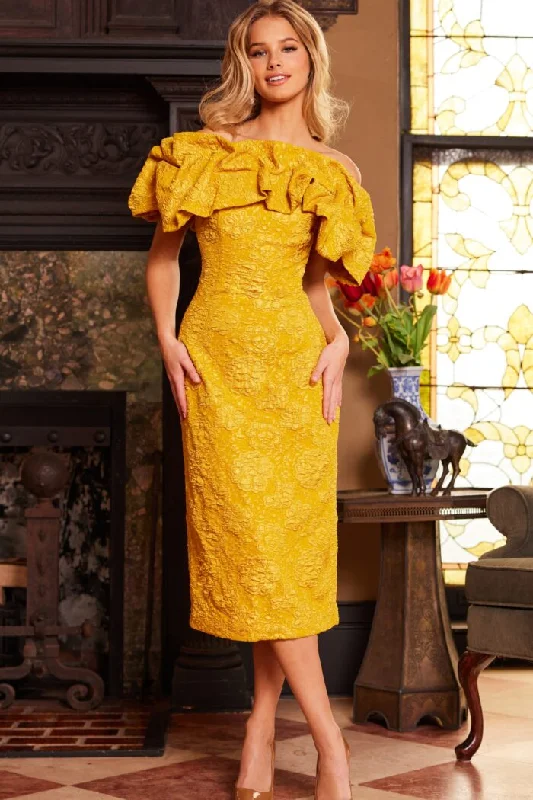 Ruffled maxi dresses with a tiered skirt for added volume Ruffled maxi dresses with a tiered skirt for added volume Jovani 23848 Tea Length Ruffle Mustard Formal Dress Ruffled maxi dresses with a tiered skirt for added volume Ruffled maxi dresses with a tiered skirt for added volume Jovani 23848 Tea Length Ruffle Mustard Formal Dress