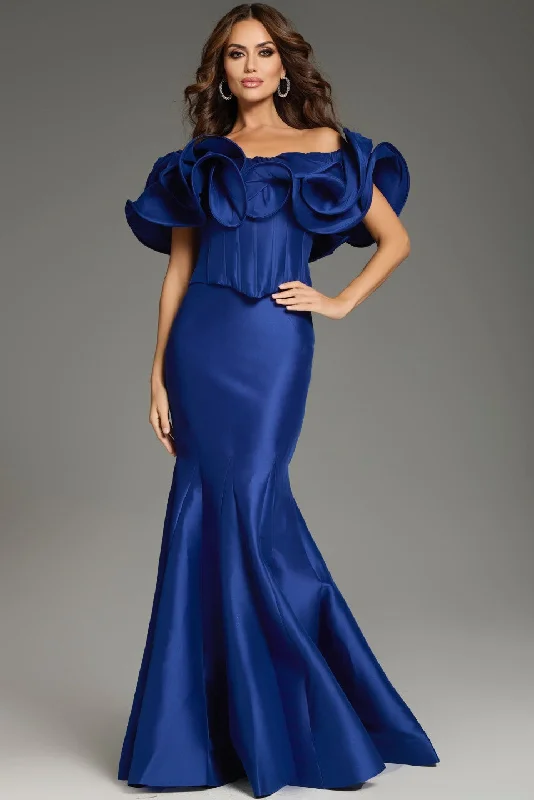 Polyester maxi dresses for easy - care and durability Polyester maxi dresses for easy - care and durability Jovani 40324 Mermaid Long Formal Ruffled Evening Dress