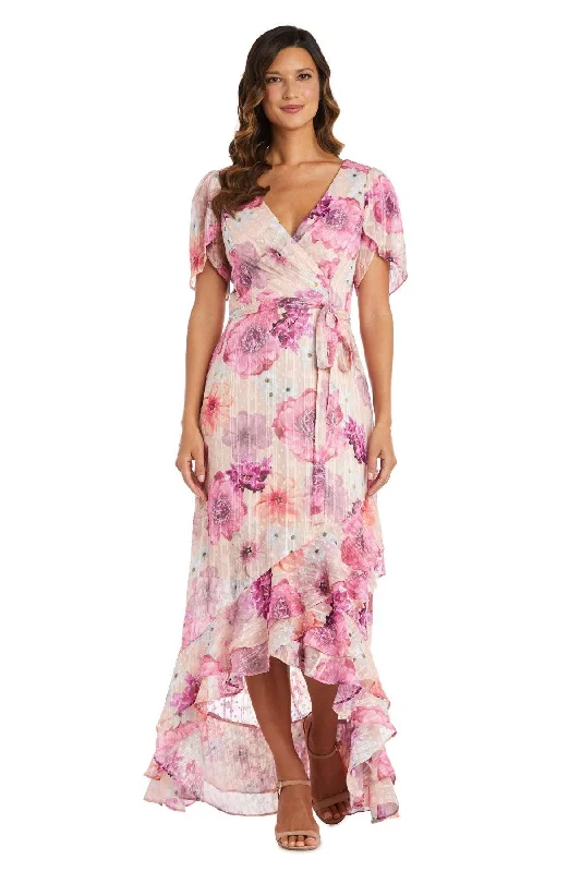 Satin maxi dresses with a high - low hem for a modern twist Satin maxi dresses with a high - low hem for a modern twist Nightway High 22138P Pink 6P Sale
