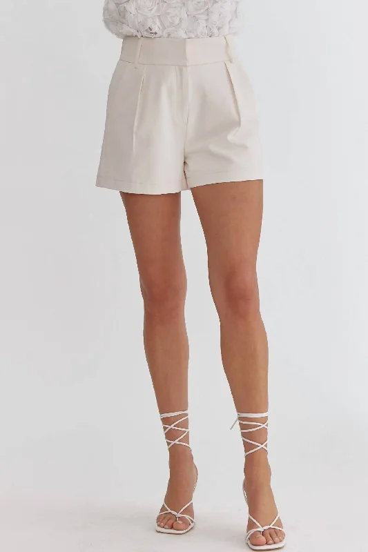 Jeanette Women Shorts with a Soft and Comfortable FeelJeanette Women Shorts with a Soft and Comfortable FeelHigh Waisted Shorts In Cream Jeanette Women Shorts with a Soft and Comfortable FeelJeanette Women Shorts with a Soft and Comfortable FeelHigh Waisted Shorts In Cream