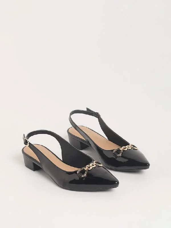 Solid Color Women Shorts in Bright Hues for a Bold StatementSolid Color Women Shorts in Bright Hues for a Bold StatementLUNA BLU Black Slingback Mules