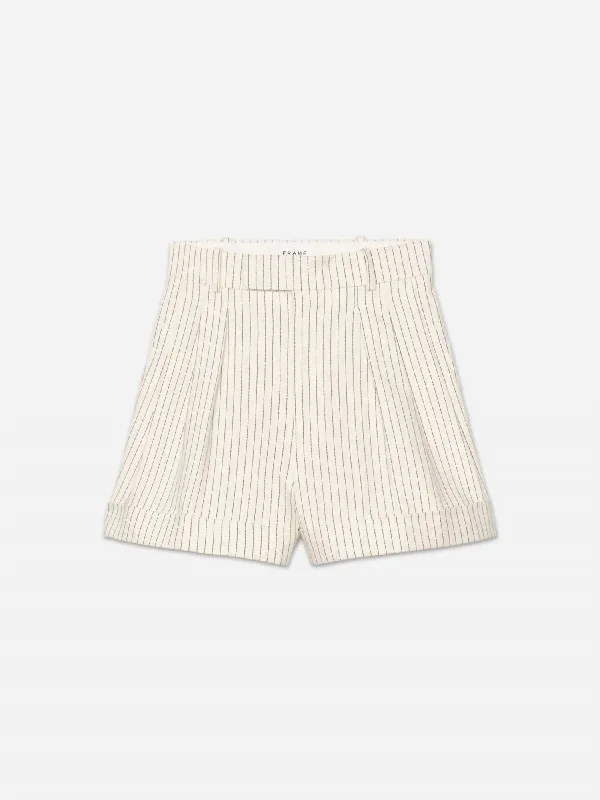 High - Waisted Women Shorts for a Retro and Flattering LookHigh - Waisted Women Shorts for a Retro and Flattering LookPleated Wide Cuff Short In Cream High - Waisted Women Shorts for a Retro and Flattering LookHigh - Waisted Women Shorts for a Retro and Flattering LookPleated Wide Cuff Short In Cream