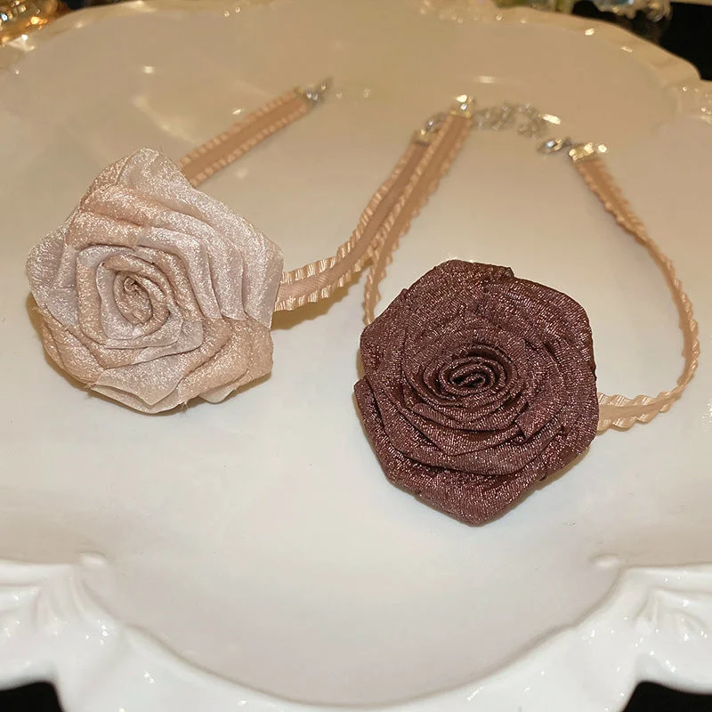 Mesh Bodysuits for a Bold and Edgy Fashion Statement3D Rose Alloy Buckle Necklace