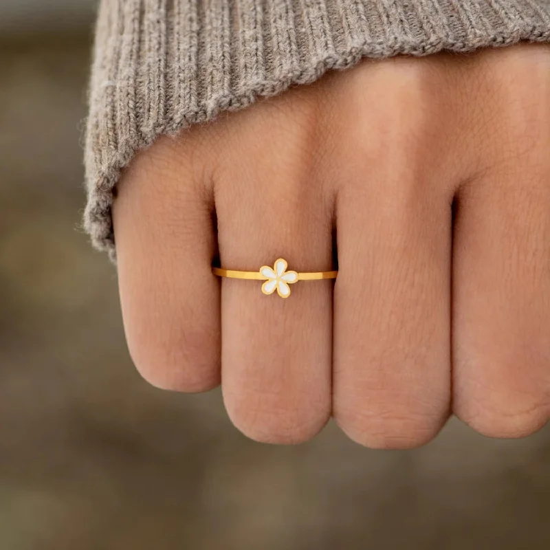 Thermal Bodysuits for Extra Warmth in Winter925 Sterling Silver Enamel Flower Ring