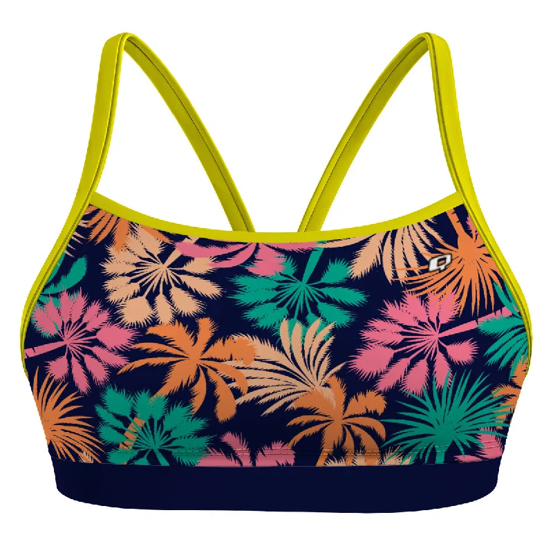 Sustainable women swimwear made from recycled materials for eco - conscious beachgoersBlue Palms Classic Sports Bikini Top Sustainable women swimwear made from recycled materials for eco - conscious beachgoersBlue Palms Classic Sports Bikini Top
