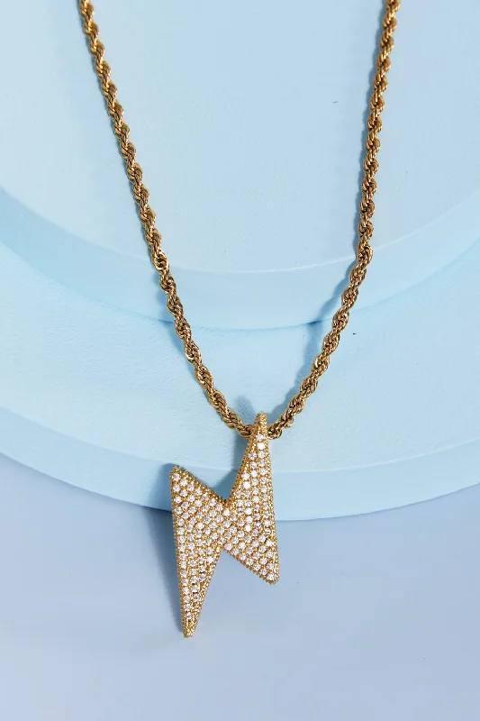 Button - Front Bodysuits with a Classic and Timeless AppealBrass Lightning Pendant Necklace