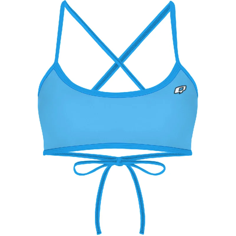 Striped women swimwear with a classic pattern for a timeless beach lookClaire Turquoise - Ciara Tieback Bikini Top Striped women swimwear with a classic pattern for a timeless beach lookClaire Turquoise - Ciara Tieback Bikini Top