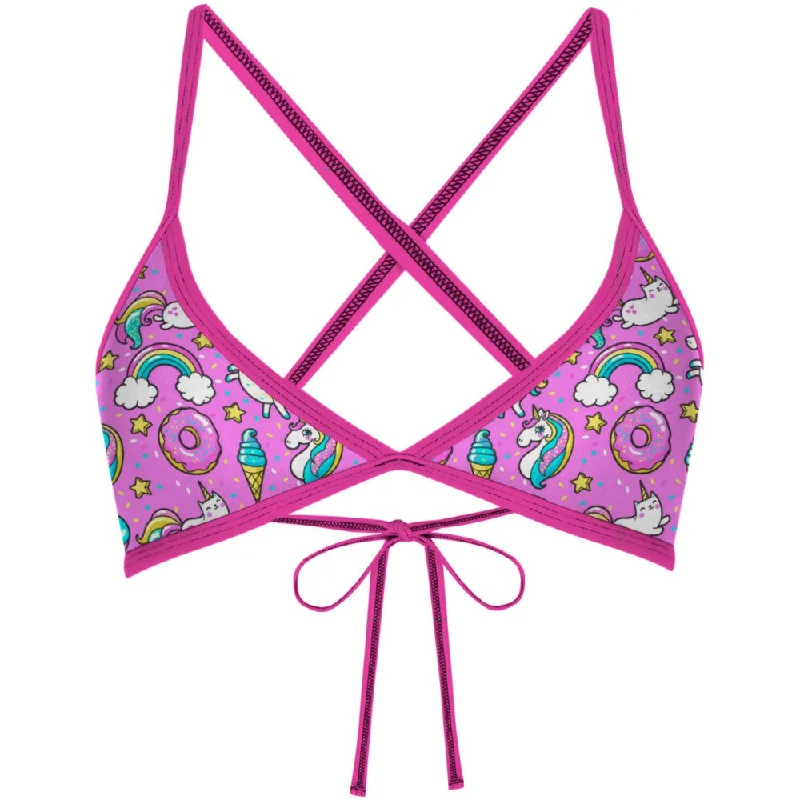 Rash - guard women swimwear for sun protection during water sportsConfetti Tieback Bikini Top Rash - guard women swimwear for sun protection during water sportsConfetti Tieback Bikini Top