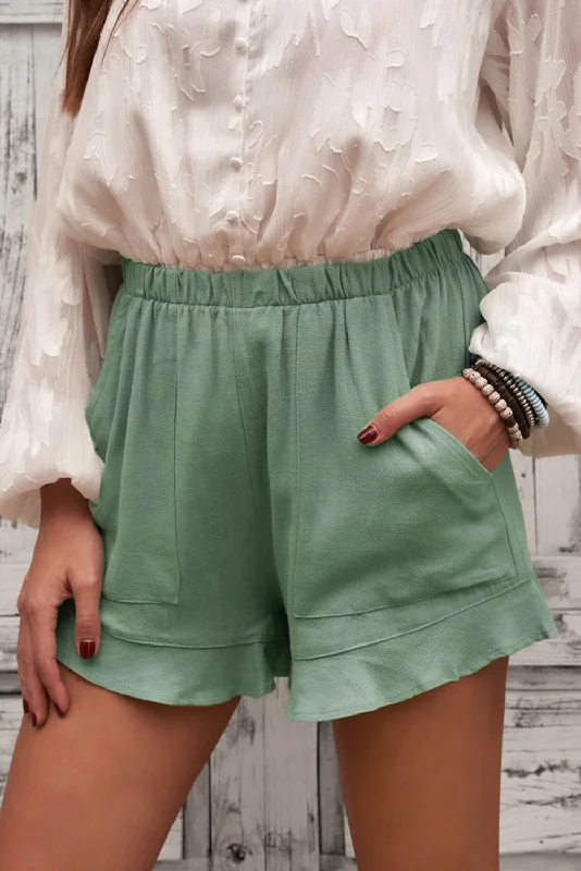 Mesh Bodysuits for a Bold and Edgy Fashion StatementElastic Waist Shorts with Pockets