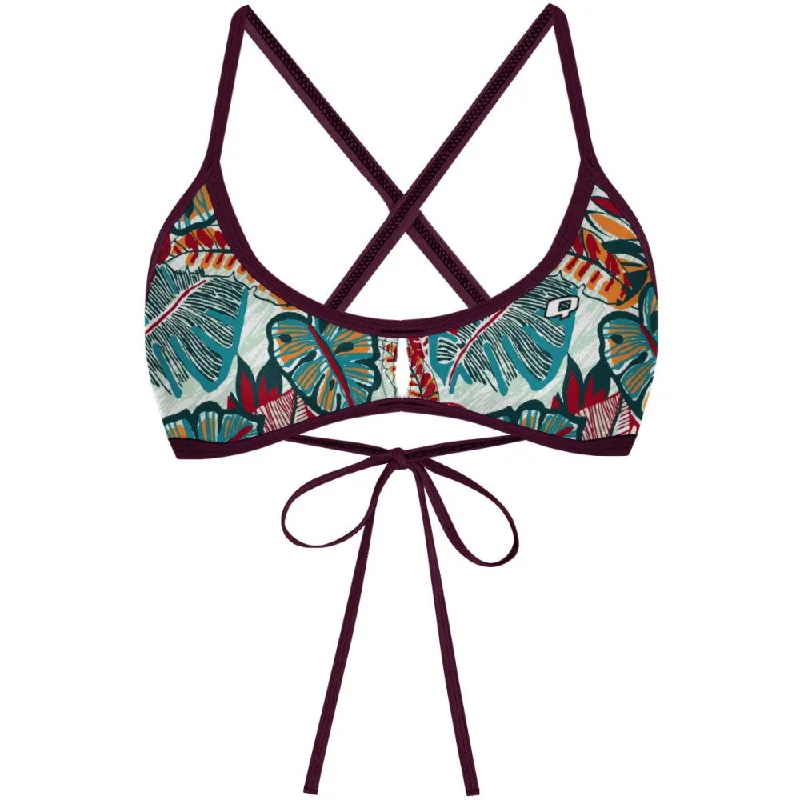 Rash - guard women swimwear for sun protection during water sportsFlower Forest Demi Tieback Bikini Top Rash - guard women swimwear for sun protection during water sportsFlower Forest Demi Tieback Bikini Top