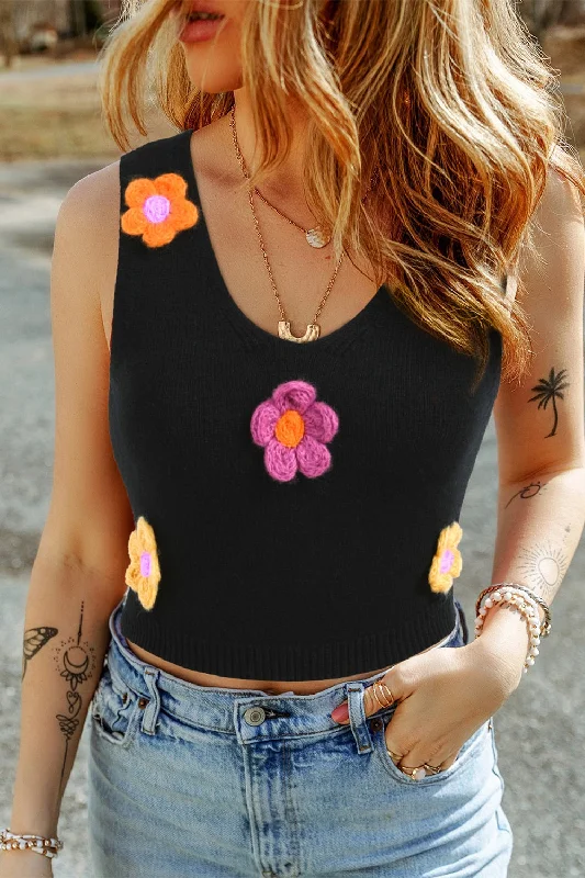 Thermal Bodysuits for Extra Warmth in WinterFlower Scoop Neck Knit Vest