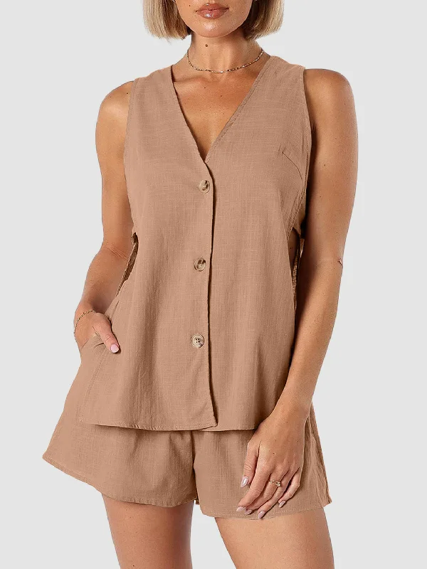 Thermal Bodysuits for Extra Warmth in WinterFull Size Button Up Top and Shorts Set
