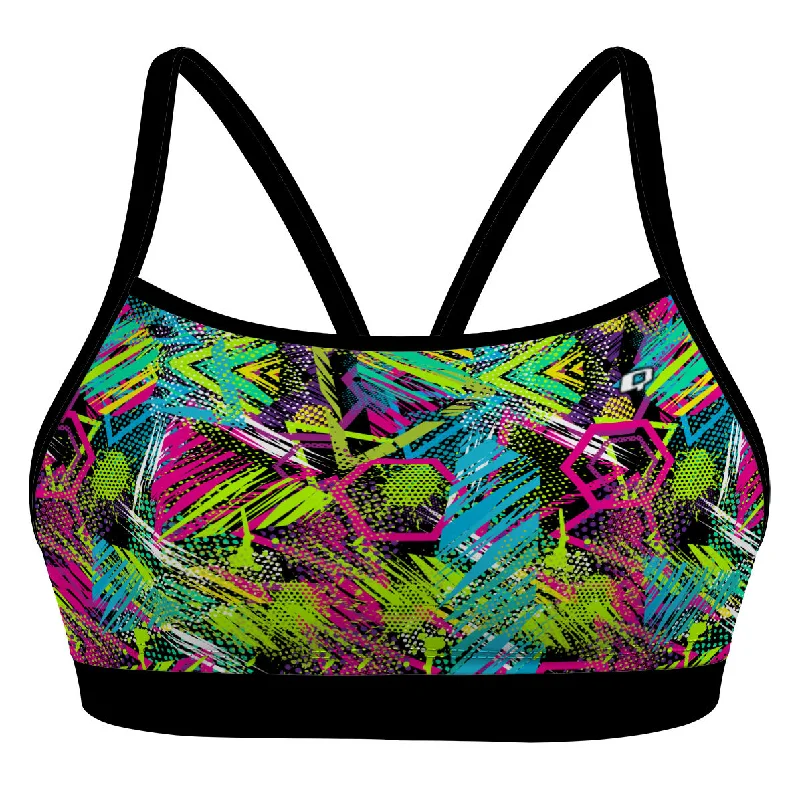 Neon - colored women swimwear to stand out on the beachGeometry Dash Classic Sports Bikini Top Neon - colored women swimwear to stand out on the beachGeometry Dash Classic Sports Bikini Top