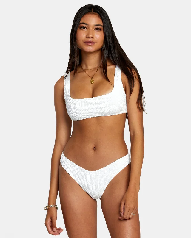 High - performance women swimwear with quick - drying fabric for active swimmersGrooves Texture Bralette Bikini Top - Whisper White High - performance women swimwear with quick - drying fabric for active swimmersGrooves Texture Bralette Bikini Top - Whisper White