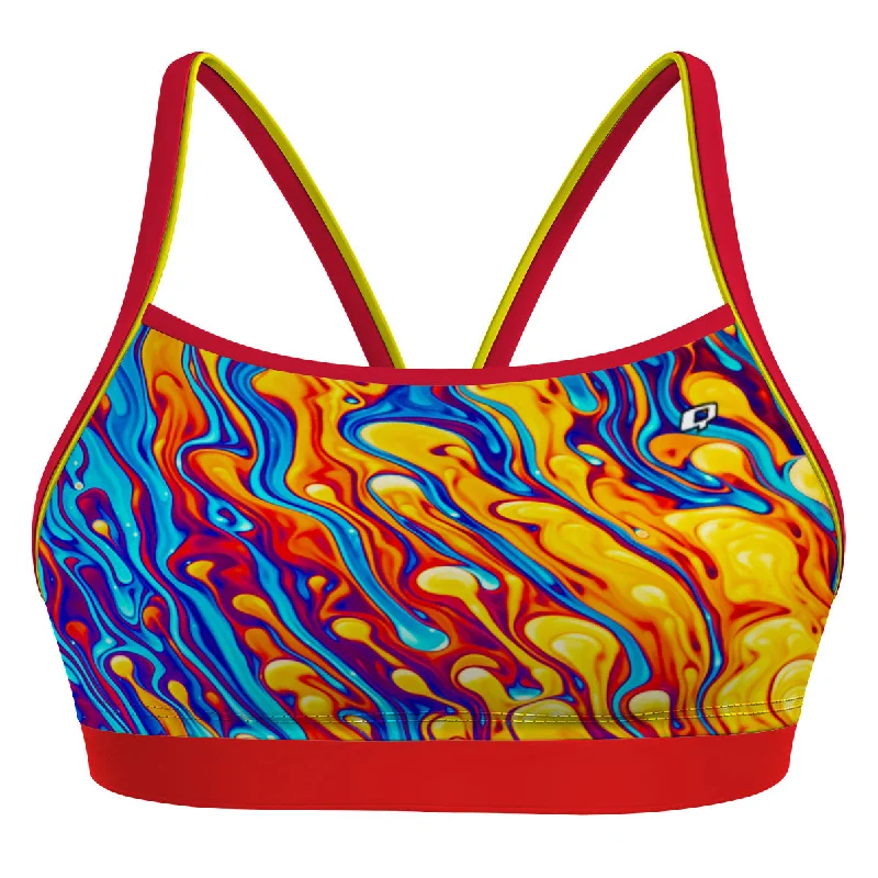 Rash - guard women swimwear for sun protection during water sportsLava Love Classic Sports Bikini Top Rash - guard women swimwear for sun protection during water sportsLava Love Classic Sports Bikini Top