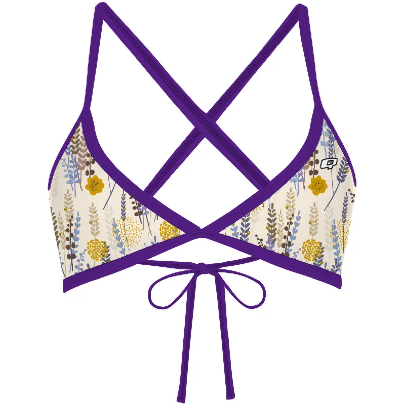 Rash - guard women swimwear for sun protection during water sportsLavender - Tieback Bikini Top Rash - guard women swimwear for sun protection during water sportsLavender - Tieback Bikini Top