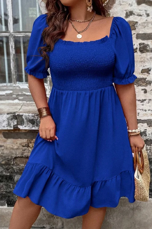 Seamless Bodysuits for a Smooth Underwear LookPlus Size Smocked Square Neck Short Sleeve Dress Seamless Bodysuits for a Smooth Underwear LookPlus Size Smocked Square Neck Short Sleeve Dress