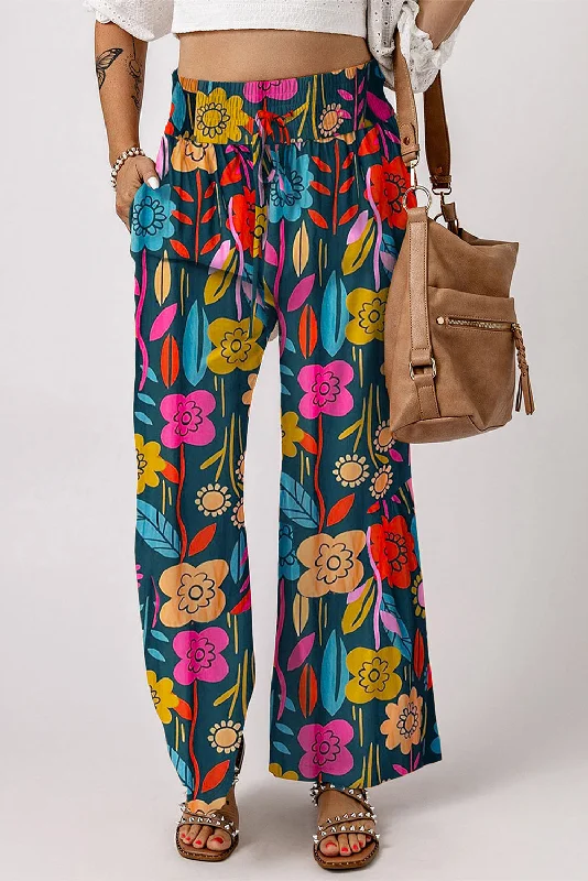 Neon Bodysuits to Stand Out at PartiesPrinted High Waist Wide Leg Pants