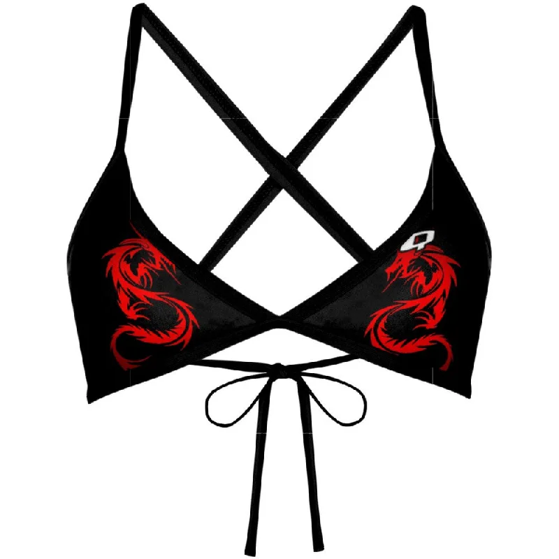 Lace - trimmed women swimwear for an elegant and romantic touchRed Dragon Tieback Bikini Top Lace - trimmed women swimwear for an elegant and romantic touchRed Dragon Tieback Bikini Top