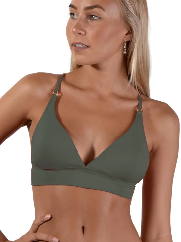 Metallic women swimwear with a shiny finish for a glamorous poolside lookSeduce Cross Back Triangle Bikini Top | 3 Colours Metallic women swimwear with a shiny finish for a glamorous poolside lookSeduce Cross Back Triangle Bikini Top | 3 Colours