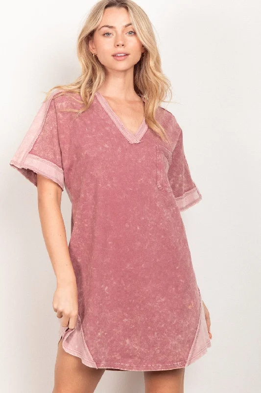 Long - Sleeve Bodysuits for Cold Weather LayeringShort Sleeve V-Neck Tee Dress