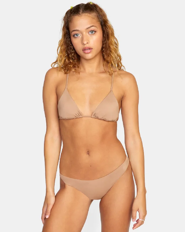 Rash - guard women swimwear for sun protection during water sportsSolid Slide Triangle Bikini Top - Wood Rash - guard women swimwear for sun protection during water sportsSolid Slide Triangle Bikini Top - Wood