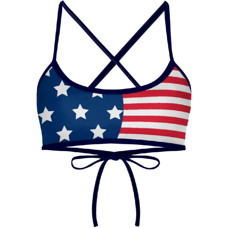 Neon - colored women swimwear to stand out on the beachStars and Stripes Ciara Tieback Bikini Top Neon - colored women swimwear to stand out on the beachStars and Stripes Ciara Tieback Bikini Top