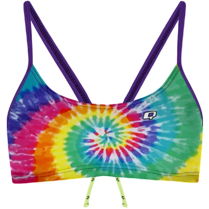 Long - sleeve women swimwear for extra sun protection and modestyTie Dye Colors Bandeau Bikini Top Long - sleeve women swimwear for extra sun protection and modestyTie Dye Colors Bandeau Bikini Top